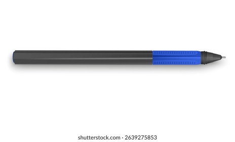 Blue ballpoint pen on a white background