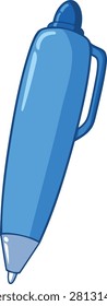 Blue ballpoint pen vector illustration. Suitable for writing tools, office supplies, school education elements, and welcome back to school promotional designs.