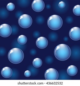 Blue balls on colorful background. Vector illustration.