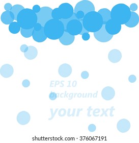 Blue balls on white background, hand draw, design element, place for text, vector