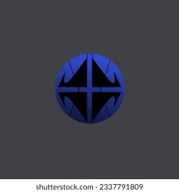 Blue ball-shaped illustration icon vector illustration with geometric lines inside