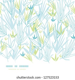 Blue bamboo branches horizontal seamless background