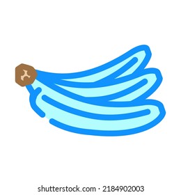 blauer Bananenfarbensymbol, Vektorgrafik. blaues Bananenzeichen. einzelne Symbolillustration