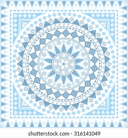 Blue Bandana. Bohemian, Tribal, Ethnic Design