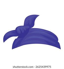 Blue bandana for headwear or fashion accessory, tied in a knot at the front