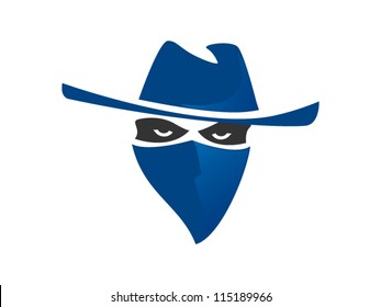 Blue Bandit With Hat And Bandanna Inspired From Western