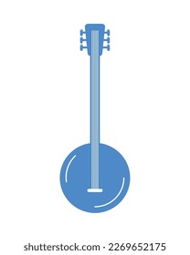 blue banjo instrument musical icon