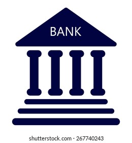 Blue bank icon
