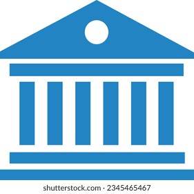 icono del banco azul. Adecuado para diseño de sitios web, logotipo, aplicación, plantilla y ui. Construcción de banco, icono de la mejor línea sobre fondo blanco,