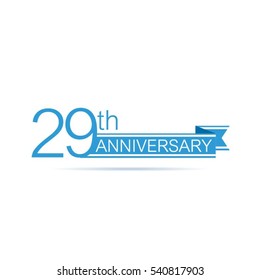 Blue banner 29th anniversary vector design