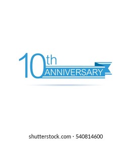 Blue banner 4th anniversary vector design