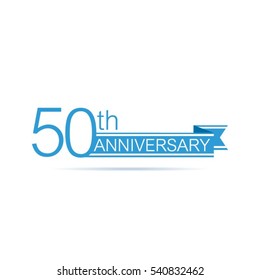 Blue banner 50th anniversary vector design