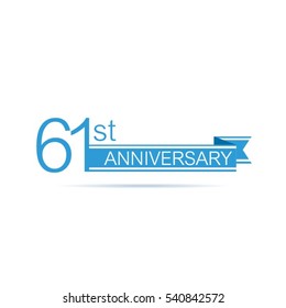 Blue banner 61st anniversary vector design