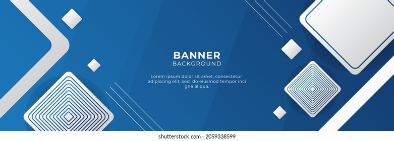 Blue banner background vector illustration - polygon abstract mosaic blue banner