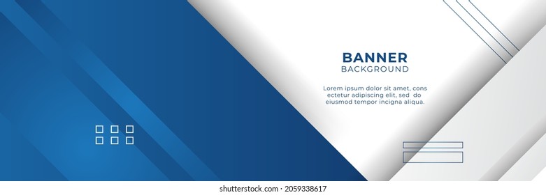 Blue banner background vector illustration - polygon abstract mosaic blue banner