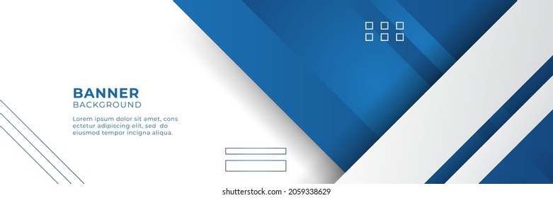 Ilustración vectorial de fondo de banner azul - pancarta de mosaico abstracto de polígono azul