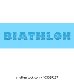 Blue banner with biathlon sample text and short shadow