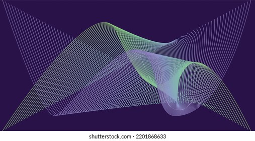 Blue Banner Carve Lines abstract 