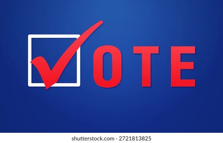 Blaues Banner mit kreativem Design des Wortes Abstimmung. Badge-Konzept. Pin-Button-Vorlage für Abstimmungsgesellschaft
