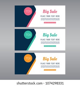 Blue banner design. Abstract poster vector. Facebook cover. Green banner. Gym banner. Pink and blue banner set