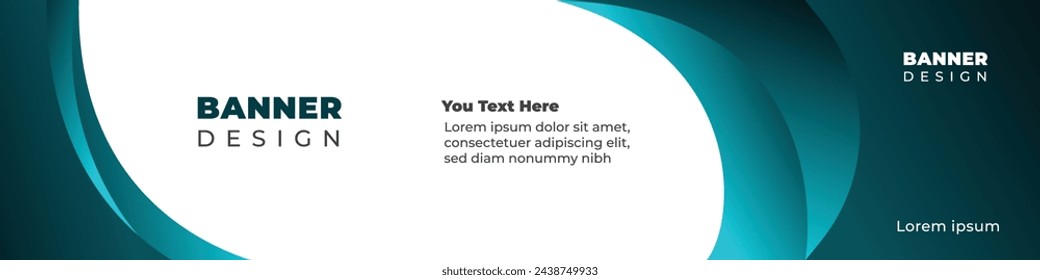 A blue banner design with lettering. The banner is designed to convey a sense of movement and fluidity