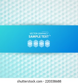 Blue Banner With Glossy Hexagons Background