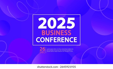 Blue Banner the online conference background. Web media event. Dynamic Background. Futuristic Poster for Corporate Meeting, Online Courses, Webinar, Seminar. Conference, Business Event Announcement.