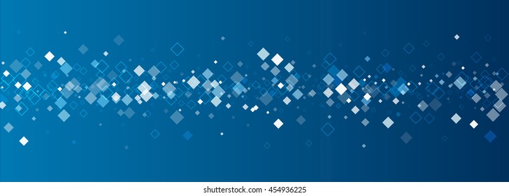 Blue banner with rhombs. Vector paper illustration.