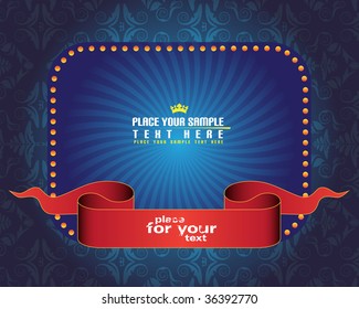 Blue banner and ribbon