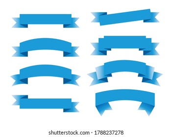 Blue Banner Ribbon (Blank) - Vector Illustration