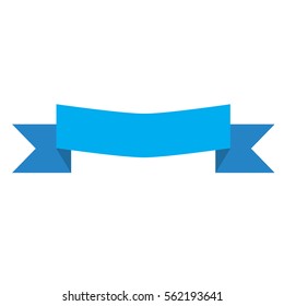 blue banner ribbon and label on white background.  