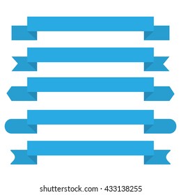 Blue banner ribbon vector set