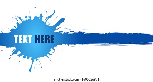 Blue banner splash brush strokes with place under the text – stock vector