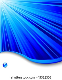 Blue banner template - ray background; clip-art