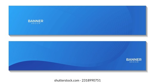 blue banners wave abstract gradient background