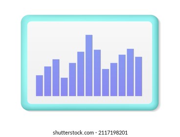 Blue bar Chart Icon in 3d style