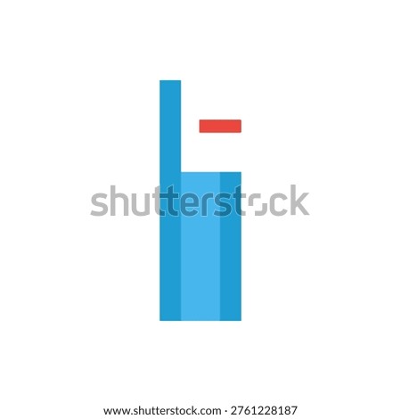 blue bar chart with red minus indicator representing validator penalty slash symbol showing staking balance reduction blockchain node punishment fund deduction and proof of stake protocol enforcement icon