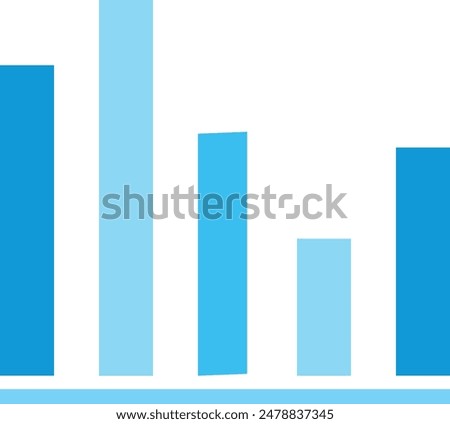 Blue bar graph ascending order growth success. Financial chart progress statistics analysis report. Business presentation economic infographic isolated white background