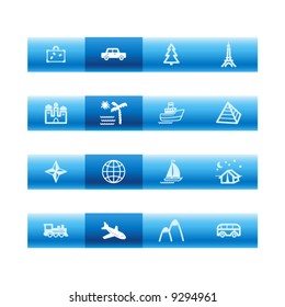 Blue bar travel icons