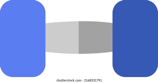 Blue barbell, illustration, vector on a white background.