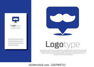Blue Barbershop icon isolated on white background. Hairdresser logo or signboard. Logo design template element. Vector Illustration