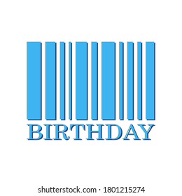 Blue barcode with birthday shadow