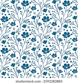 blue baroque floral pattern with intricate ornamental details for wedding invitations
