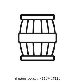 Blue Barrel Outline Icon vector Illustration