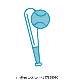 blue baseball ball and bat