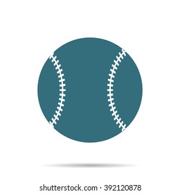 Blue Baseball Ball icon isolated on background. Modern simple flat softball sign. Sport, internet concept. Trendy game vector symbol for website design, web button, mobile app. Logo illustration.