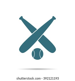 Blue Baseball ball icon isolated on background. Modern simple flat sign. Business, internet concept. Trendy sport vector symbol for web site design or button to mobile app. Logo illustration
