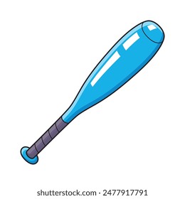 Blue baseball bat isolated vector