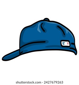 Blue Baseball Cap Hat Illustration Vector