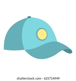 Blue baseball cap icon flat isolated on white background vector illustration